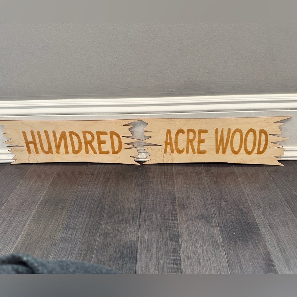 NWOT CUSTOM MADE Winnie the Pooh Wooden Baby Room Sign  Hundred Acre Wood- James